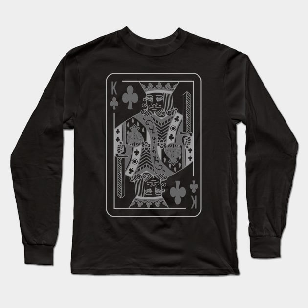 King of Clubs Grayscale Long Sleeve T-Shirt by inotyler